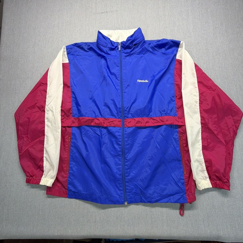 VTG Color Block Track Jacket Mens Large Retro 90's Color Block Windbreaker‎